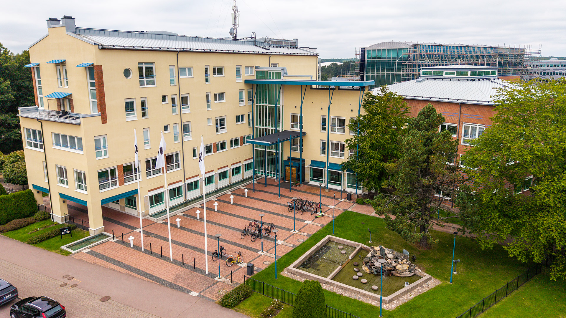 Drönarfoto på fastigheterna Härolden 2 & 3 i Karlstad