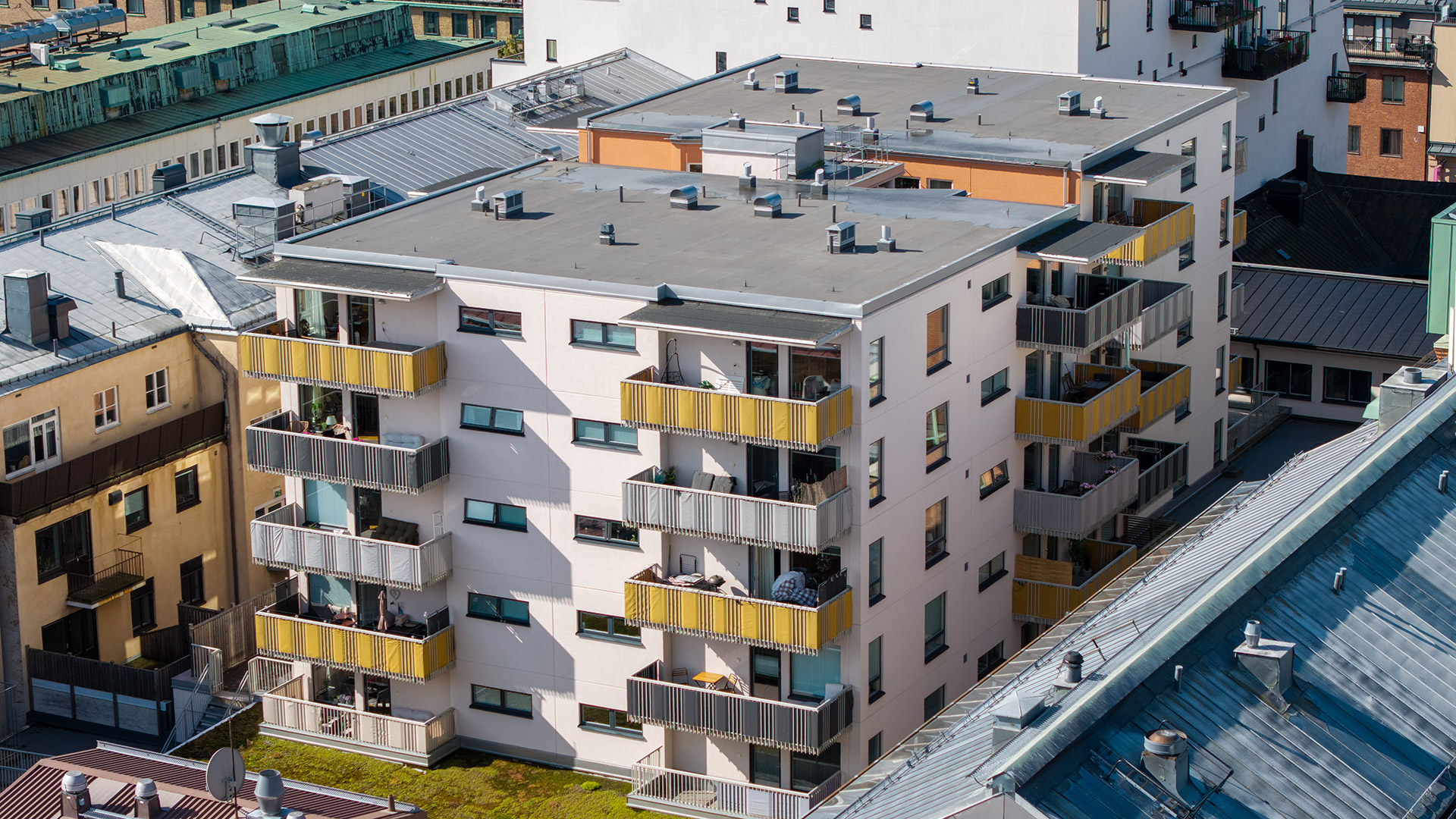 Drönarfoto på fastigheten Mercurius 20 i Karlstad